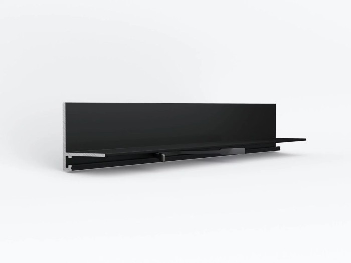 Микроплинтус Laconistiq MICRO L Чёрный анодированный (2450х25.8х16.2х5мм)